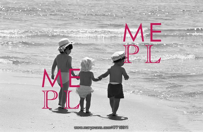  : Three tots on beach, Tenby