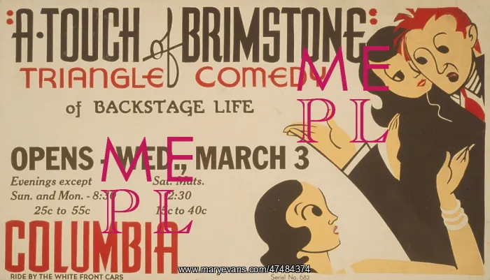 : A touch of brimstone - triangle comedy of backstage life : A touch of brimstone - triangle comedy of backstage life