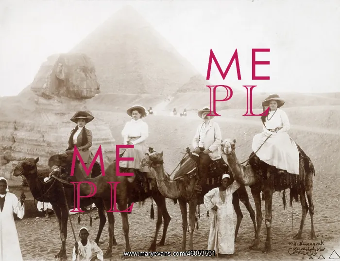 : Tourists riding camels : Tourists riding camels
