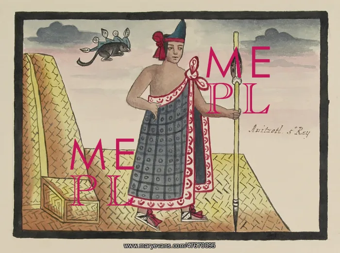 : Tovar Codex, Ahuitzotl, 8th Tlatoani, Aztec Ruler : Tovar Codex, Ahuitzotl, 8th Tlatoani, Aztec Ruler