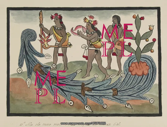 : Tovar Codex, Aztec Ritual Offering Against Drought : Tovar Codex, Aztec Ritual Offering Against Drought