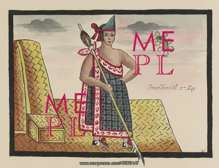 : Tovar Codex, Huitzil gihuitl, 2nd Tlatoani, Aztec Ruler : Tovar Codex, Huitzil gihuitl, 2nd Tlatoani, Aztec Ruler