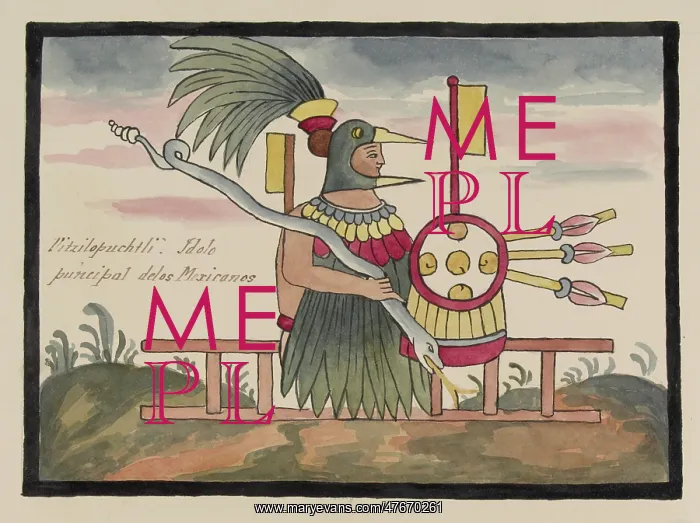 : Tovar Codex, Huitzilopochtli, Aztec God of War : Tovar Codex, Huitzilopochtli, Aztec God of War