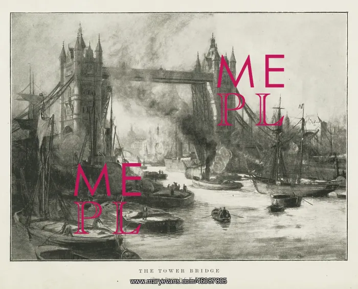 : The Tower Bridge, from a drawing by C W Wyllie : The Tower Bridge, from a drawing by C W Wyllie