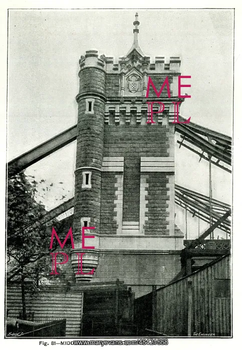 : Tower Bridge, Middlesex Abutment, West Side : Tower Bridge, Middlesex Abutment, West Side