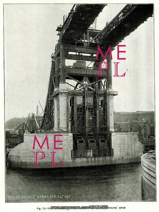 : Tower Bridge, Middlesex Pier from south : Tower Bridge, Middlesex Pier from south