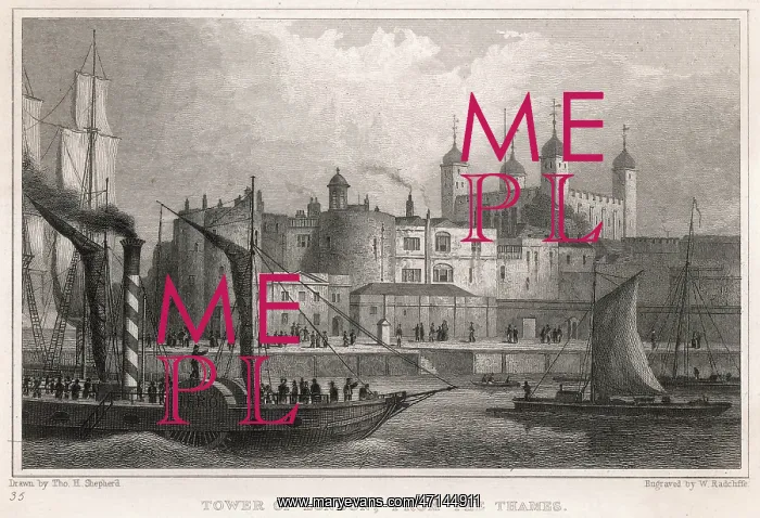 : Tower of London and River Thames : Tower of London and River Thames