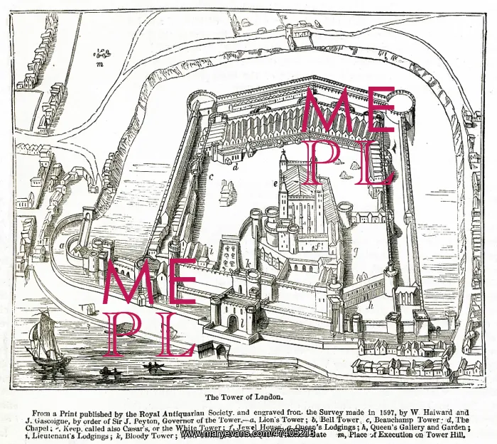 : Tower of London and surrounding area 1597 : Tower of London and surrounding area 1597