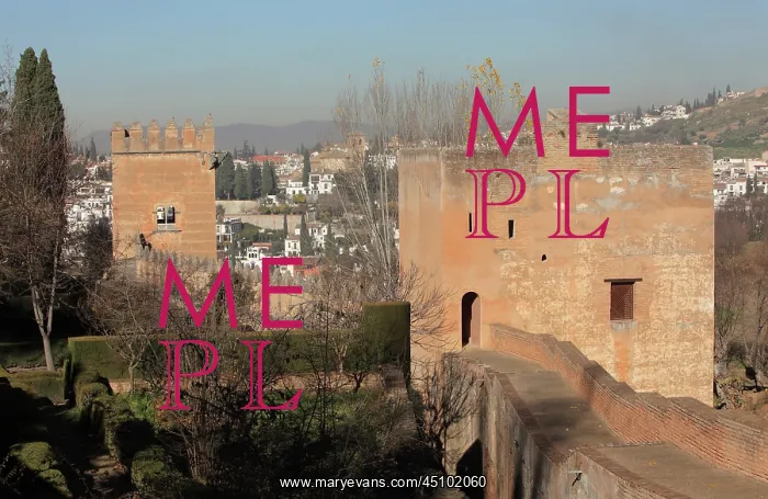 : Towers and ramparts, Alhambra, Granada, Andalusia, Spain : Towers and ramparts, Alhambra, Granada, Andalusia, Spain
