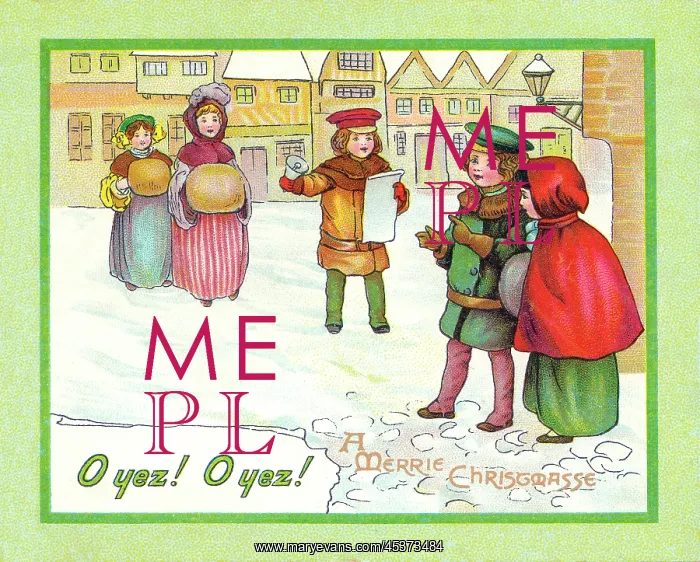  : Town crier on a Christmas card