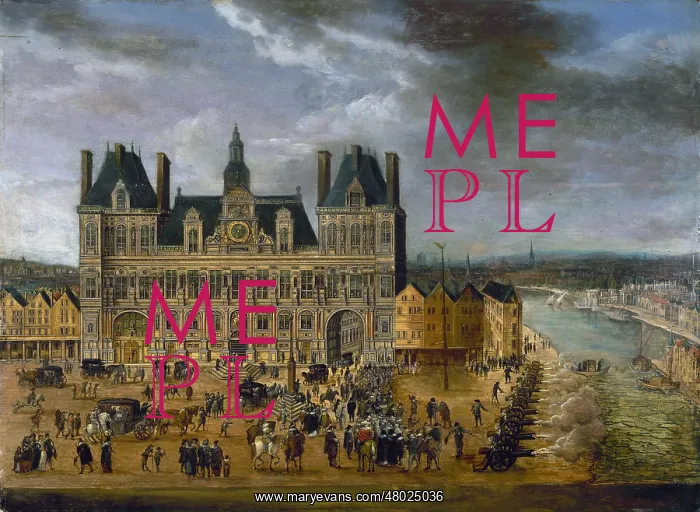 : The town hall and the place de Greve : The town hall and the place de Greve