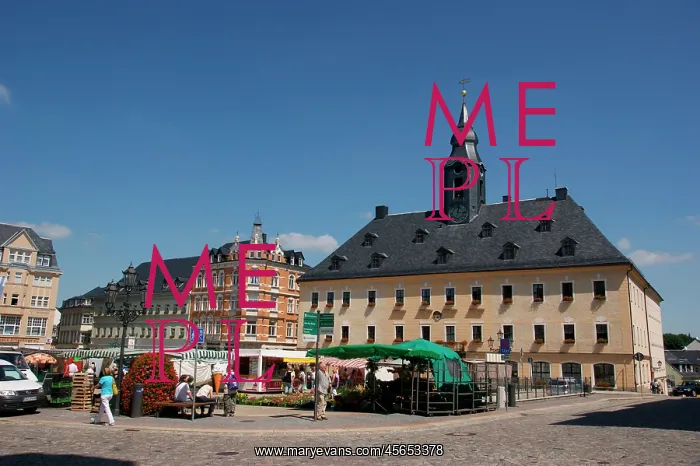 : Town hall and square, Annaberg-Buchholz, Saxony, Germany : Town hall and square, Annaberg-Buchholz, Saxony, Germany