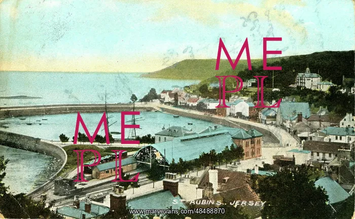 : Town & Harbour, St Aubin, Jersey : Town & Harbour, St Aubin, Jersey