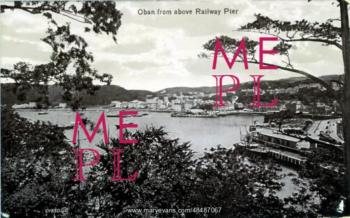 : The Town from above Railway Pier, Oban, Argyllshire : The Town from above Railway Pier, Oban, Argyllshire