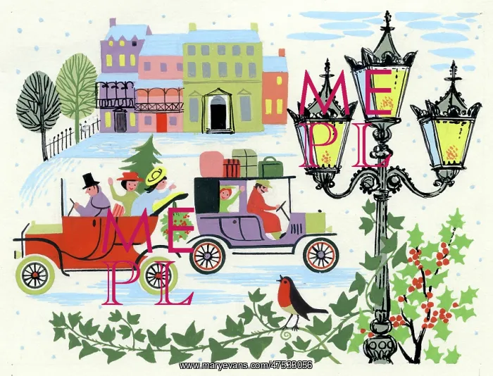 : Town scene at Christmas time : Town scene at Christmas time