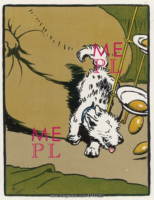 : Towser the dog knocks the cakes over : Towser the dog knocks the cakes over