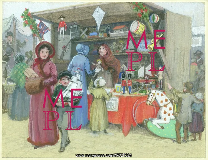 : The Toy Stall - Victorian scene : The Toy Stall - Victorian scene