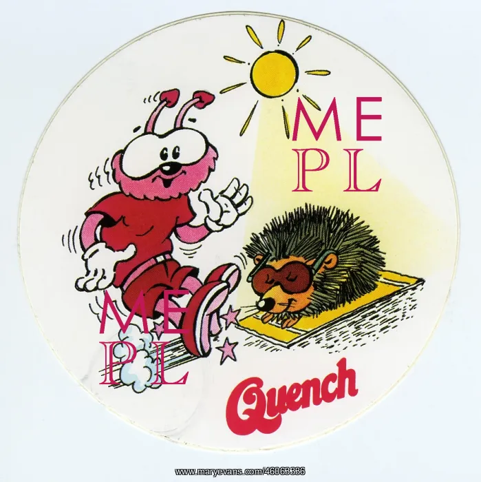  : toys, advertising, beverages, Quench sticker