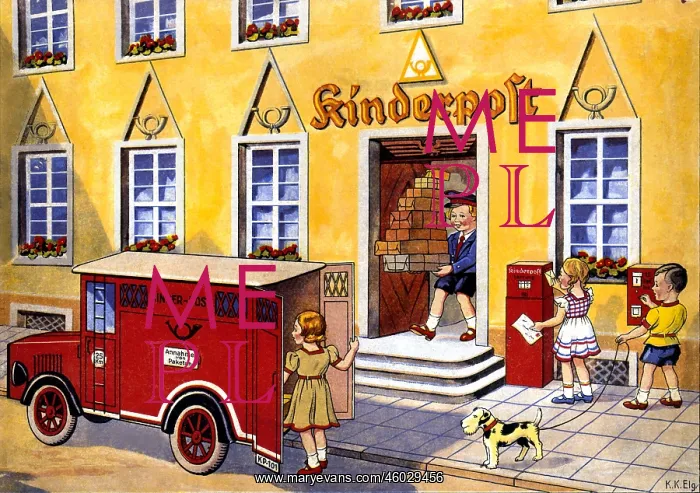 : toys, children post, post office, Germany, circa : toys, children post, post office, Germany, circa