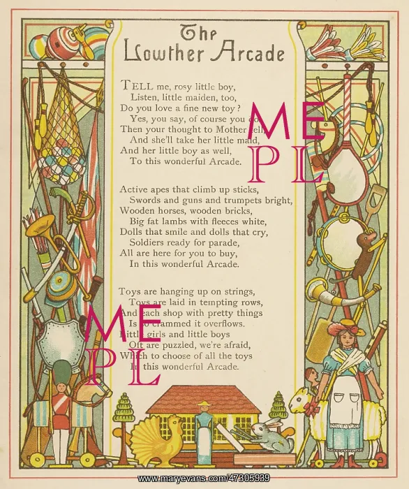 : Toys and Lowther Arcade, 1883 : Toys and Lowther Arcade, 1883