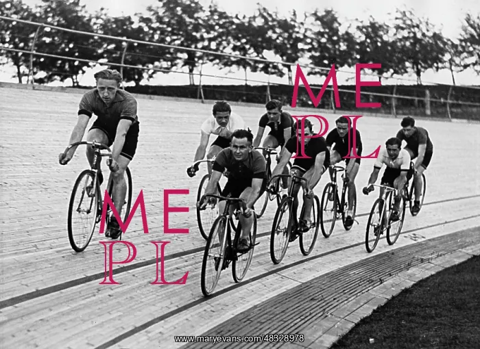 : Track cyclist during training, 1936 : Track cyclist during training, 1936