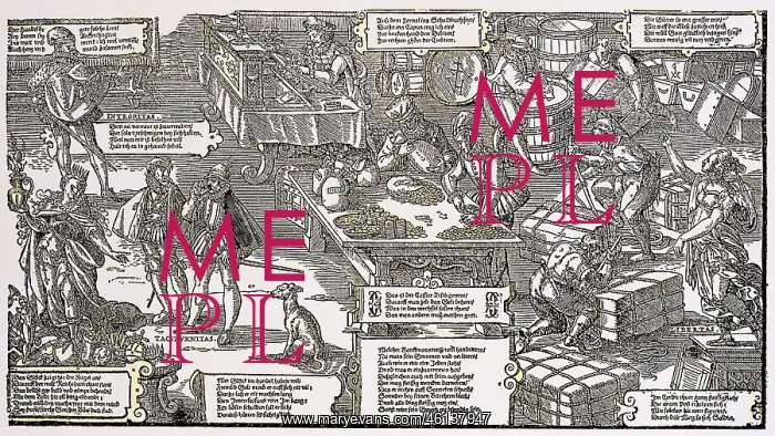: trade, activities of a merchant, woodcut, by : trade, activities of a merchant, woodcut, by
