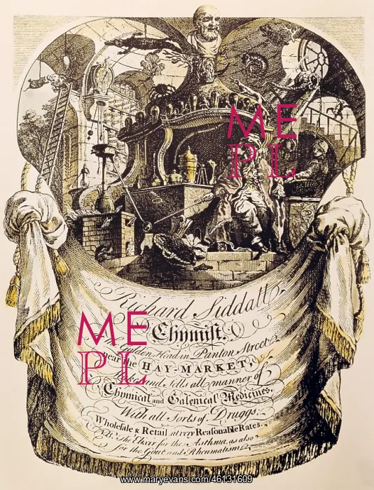 : Trade card of alchemist Richard Siddall : Trade card of alchemist Richard Siddall
