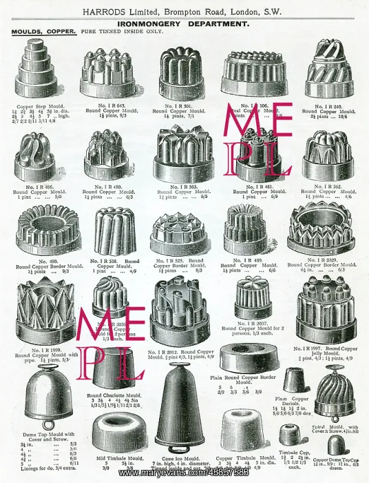 : Trade catalogue for copper moulds with tin lining 1911 : Trade catalogue for copper moulds with tin lining 1911