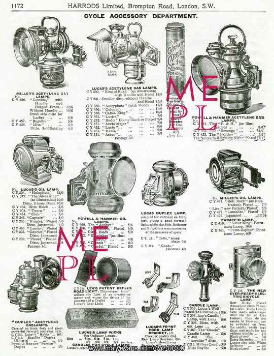 : Trade catalogue for cycle accessories 1911 : Trade catalogue for cycle accessories 1911