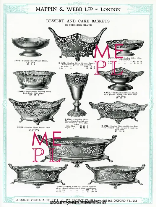 : Trade Catalogue for dessert and cake baskets 1930 : Trade Catalogue for dessert and cake baskets 1930