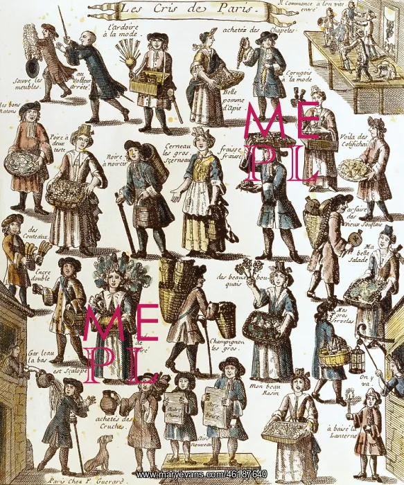 : trade, street hawkers, copper engraving : trade, street hawkers, copper engraving
