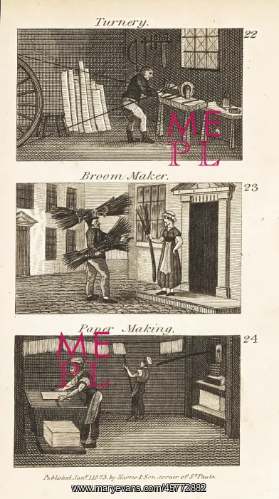 : Trades in Regency England: Turnery, broom-maker and : Trades in Regency England: Turnery, broom-maker and