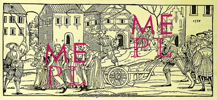 : tradition, carnival, virgins pulling cart, woodcut : tradition, carnival, virgins pulling cart, woodcut