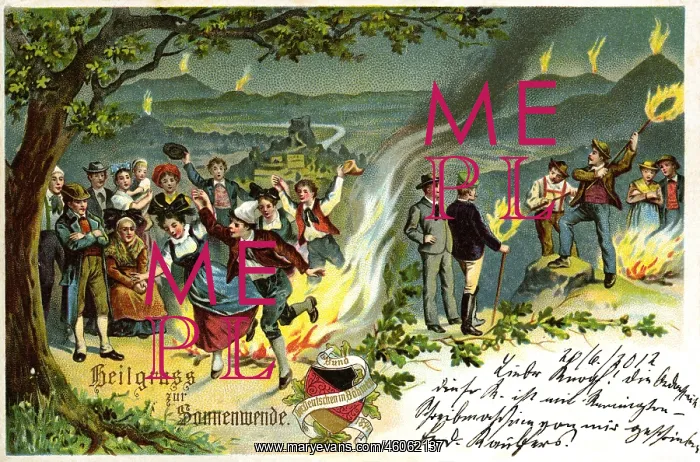  : tradition  /  folklore, Austria, postcard, Midsummer