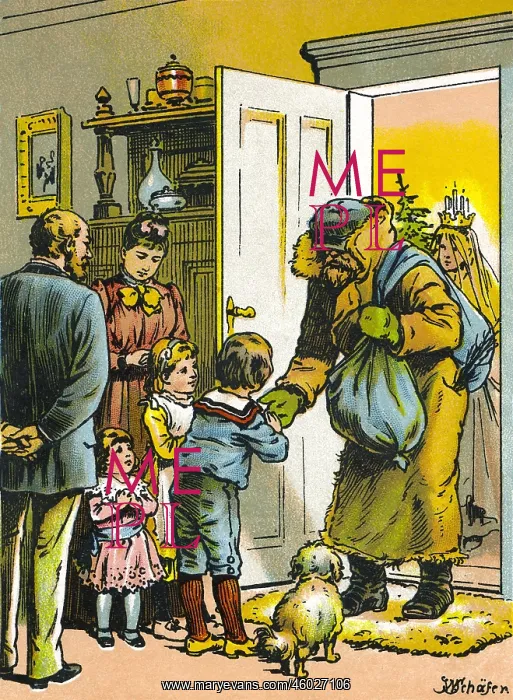 : tradition / folklore, Germany, Santa Claus visiting : tradition / folklore, Germany, Santa Claus visiting