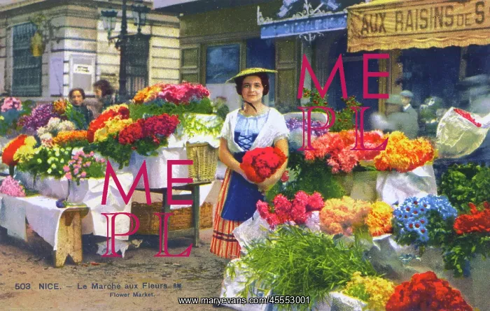 : Traditional Flower Seller - Nice, Cote d'Azur, France : Traditional Flower Seller - Nice, Cote d'Azur, France