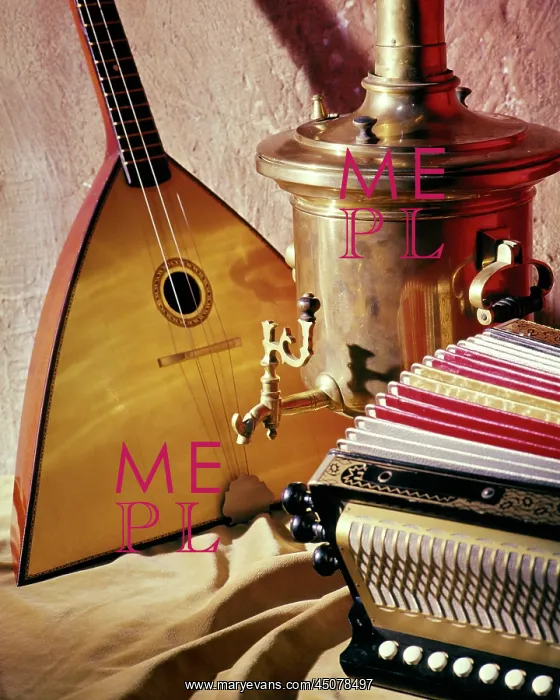 : Traditional Russian Objects Still Life Three String : Traditional Russian Objects Still Life Three String