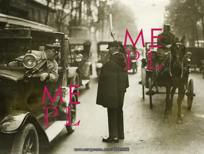 : Traffic policeman in Paris, 1930's : Traffic policeman in Paris, 1930's