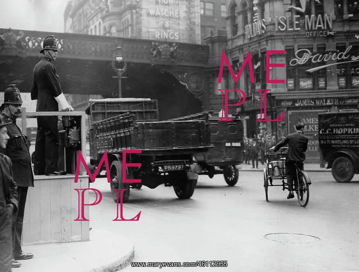  : A traffic policeman regulates the