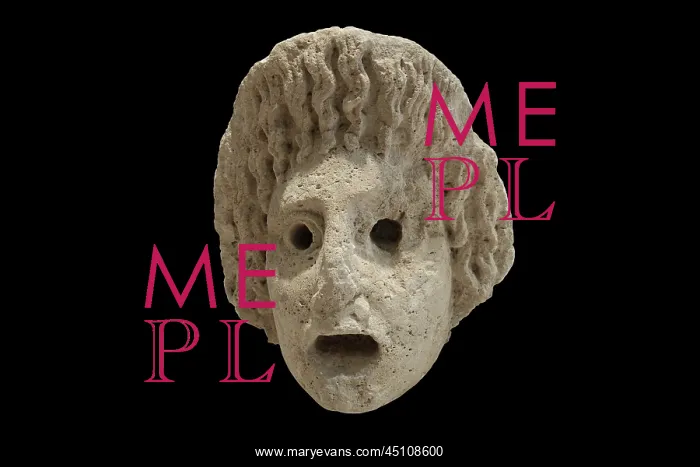 : Tragic mask, Hellenistic, Museum of Apollonia, Fier, Albania : Tragic mask, Hellenistic, Museum of Apollonia, Fier, Albania