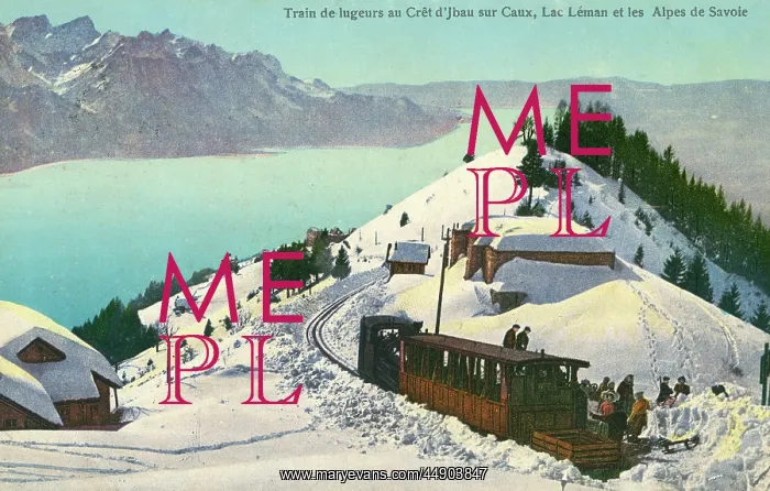 : Train on mountain summit, Caux, Switzerland : Train on mountain summit, Caux, Switzerland