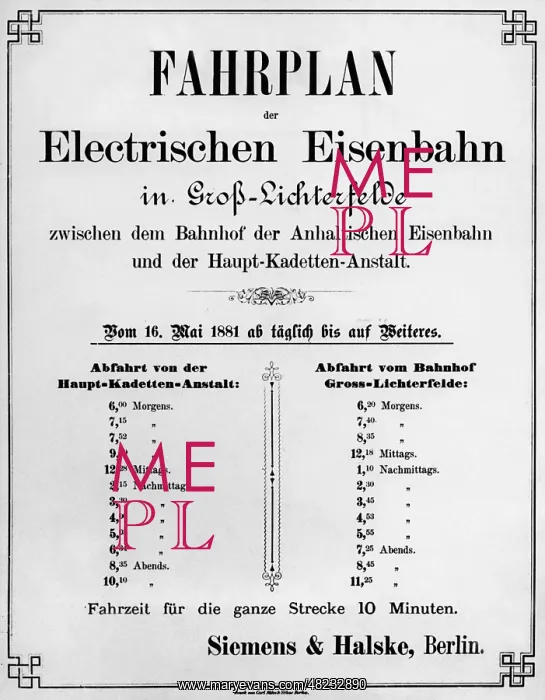 : Train schedule in Germany, around 1881 : Train schedule in Germany, around 1881