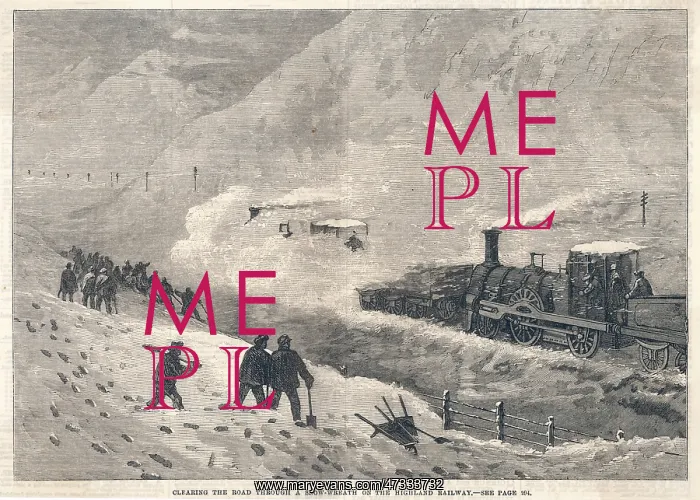 : TRAIN IN SNOWDRIFT 1866 : TRAIN IN SNOWDRIFT 1866