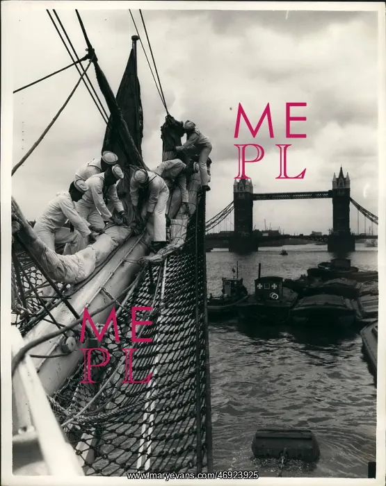 : US training ship Eagle on the River Thames, London : US training ship Eagle on the River Thames, London