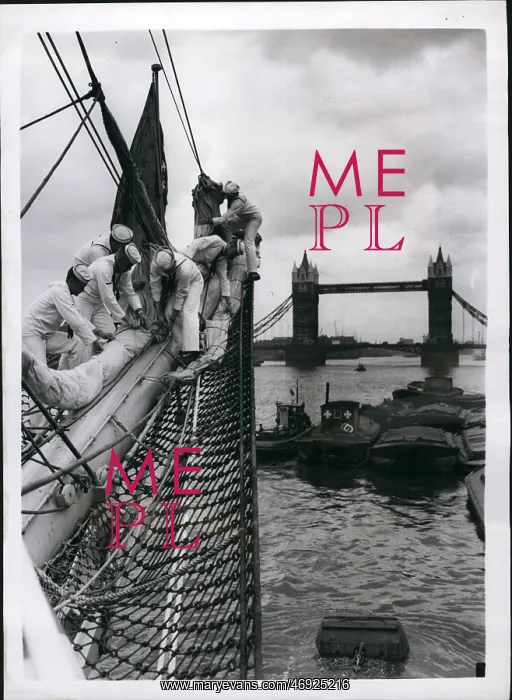 : US training ship Eagle on the River Thames, London : US training ship Eagle on the River Thames, London