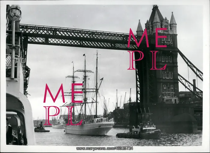: US training ship Eagle on the River Thames, London : US training ship Eagle on the River Thames, London