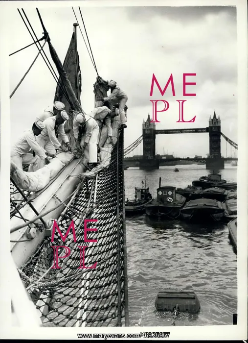 : US training ship Eagle on the River Thames, London : US training ship Eagle on the River Thames, London