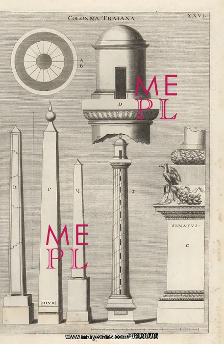 : Trajan's column and various obelisks : Trajan's column and various obelisks