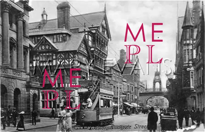 : TRAM AT CHESTER C1905 : TRAM AT CHESTER C1905