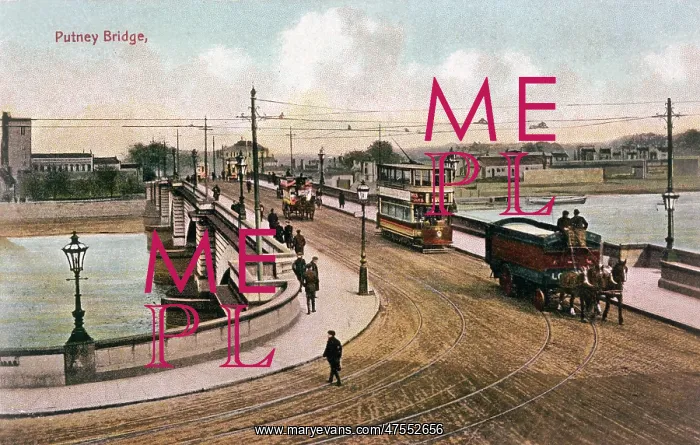 : Tram crossing Putney Bridge : Tram crossing Putney Bridge
